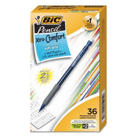 BIC Xtra-Comfort Mechanical Pencil Value Pack, 0.7 mm, HB (#2.5), Black Lead, Assorted Barrel Colors, 36/Pack (MPG36BK)