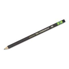 Dixon Tri-Conderoga Pencil with Microban Protection, HB (#2), Black Lead, Black Barrel, Dozen (22500)