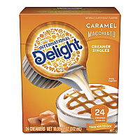 Flavored Liquid Non-Dairy Coffee Creamer, Caramel Macchiato, 0.5 oz Mini Cups, 24/Box (101766)