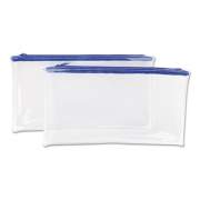 Universal Zippered Wallets/Cases, Transparent Plastic, 11 x 6, Clear/Blue, 2/Pack (69025)