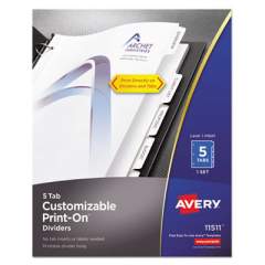 Avery Customizable Print-On Dividers, 5-Tab, Letter (11511)