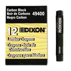 Dixon Lumber Crayons, 4.5 x 0.5, Carbon Black, Dozen (49400)