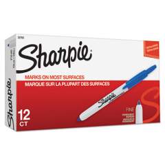 Sharpie Retractable Permanent Marker, Fine Bullet Tip, Blue (32703)