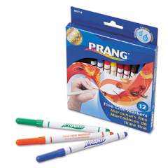 Prang Fine Line Markers, Fine Bullet Tip, Assorted Colors, 12/Set (80714)