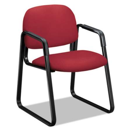 HON Solutions Seating 4000 Series Sled Base Guest Chair, 23.5" x 26" x 33", Marsala Seat/Back, Black Base (4008CU63T)