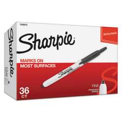 Sharpie Retractable Permanent Marker Value Pack, Fine Bullet Tip, Black, 36/Pack (1926876)