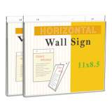 Universal Wall Mount Sign Holder, 11" x 8 1/2", Horizontal, Clear, 2/Pack (76883)