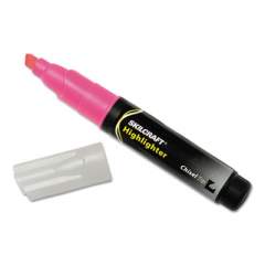 AbilityOne 7520004607598 SKILCRAFT Large Fluorescent Highlighter, Fluorescent Pink Ink, Chisel Tip, Black/Pink Barrel, Dozen