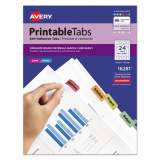 Avery Printable Plastic Tabs with Repositionable Adhesive, 1/5-Cut Tabs, Assorted Colors, 1.25" Wide, 96/Pack (16281)