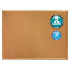 Quartet Classic Series Cork Bulletin Board, 72 x 48, Oak Finish Frame (307)