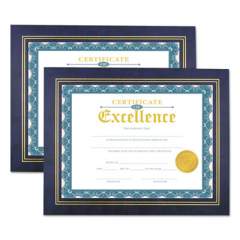 Universal Leatherette Document Frame, Certificate/Document, 11 x 8 1/2, Blue, 2/Pack (76839)