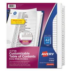 Avery Customizable TOC Ready Index Black and White Dividers, 26-Tab, Letter (11166)