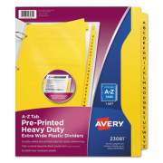 Avery Heavy-Duty Preprinted Plastic Tab Dividers, 26-Tab, A to Z, 11 x 9, Yellow, 1 Set (23081)