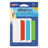 Avery Ultra Tabs Repositionable Wide Tabs, 1/3-Cut Tabs, Assorted Primary Colors, 3" Wide, 24/Pack (74775)