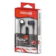 Maxell B-13 Bass Earbuds with Microphone, Black, 52" Cord (199621)