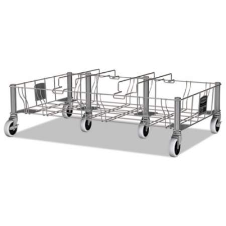 Rubbermaid Commercial Slim Jim Steel Dolly, 300 lb Capacity, 20" x 32.5" x 9", Stainless Steel (1956192)