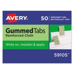 Avery Gummed Reinforced Index Tabs, 1/12-Cut Tabs, Gray, 0.44" Wide, 50/Pack (59105)