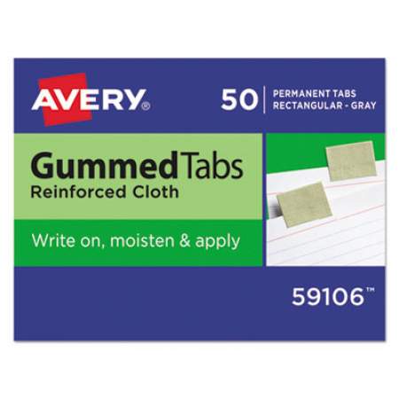 Avery Gummed Reinforced Index Tabs, 1/5-Cut Tabs, Olive Green, 1" Wide, 50/Pack (59106)