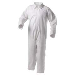 KleenGuard A35 Liquid and Particle Protection Coveralls, Zipper Front, 3X-Large, White, 25/Carton (38921)