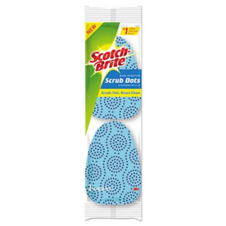 Scotch-Brite Scrub Dots Non-Scratch Dishwand Refill, 3 1/2 X 4 2/5, Blue, 2/pack, 7 Pks/ct (48727)
