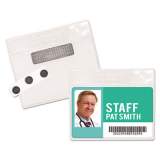 Advantus Magnetic-Style Name Badge Kits, Horizontal, 4 x 3, Frosted Transparent, 20/Pack (97071)