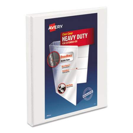 Avery Heavy-Duty Non Stick View Binder with DuraHinge and Slant Rings, 3 Rings, 0.5" Capacity, 11 x 8.5, White, (5234) (05234)