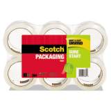 Scotch Sure Start Packaging Tape, 3" Core, 1.88" x 54.6 yds, Clear, 6/Pack (35006)