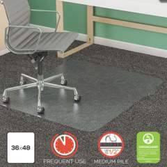 deflecto SuperMat Frequent Use Chair Mat for Medium Pile Carpet, 36 x 48, Rectangular, Clear (CM14142)