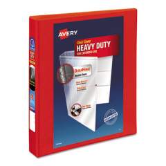 Avery Heavy-Duty View Binder with DuraHinge and One Touch EZD Rings, 3 Rings, 1.5" Capacity, 11 x 8.5, Red (79171)
