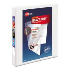Avery Heavy-Duty View Binder with DuraHinge and One Touch EZD Rings, 3 Rings, 1" Capacity, 11 x 8.5, White (79199)