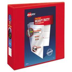 Avery Heavy-Duty View Binder with DuraHinge and Locking One Touch EZD Rings, 3 Rings, 3" Capacity, 11 x 8.5, Red (79325)