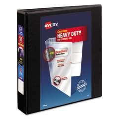 Avery Heavy-Duty View Binder with DuraHinge and One Touch EZD Rings, 3 Rings, 1.5" Capacity, 11 x 8.5, Black (79695)