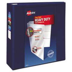 Avery Heavy-Duty View Binder with DuraHinge and Locking One Touch EZD Rings, 3 Rings, 4" Capacity, 11 x 8.5, Navy Blue (79804)