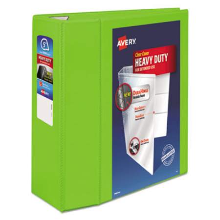 Avery Heavy-Duty View Binder with DuraHinge and Locking One Touch EZD Rings, 3 Rings, 5" Capacity, 11 x 8.5, Chartreuse (79815)