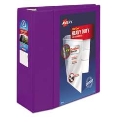 Avery Heavy-Duty View Binder with DuraHinge and Locking One Touch EZD Rings, 3 Rings, 5" Capacity, 11 x 8.5, Purple (79816)