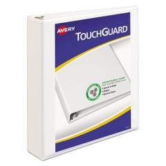 Avery TouchGuard Protection Heavy-Duty View Binders with Slant Rings, 3 Rings, 1.5" Capacity, 11 x 8.5, White (17142)