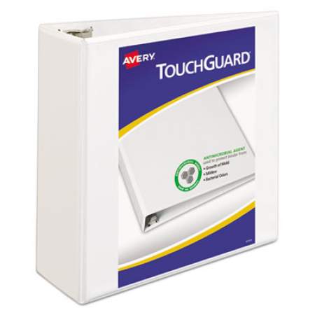 Avery TouchGuard Protection Heavy-Duty View Binders with Slant Rings, 3 Rings, 4" Capacity, 11 x 8.5, White (17145)