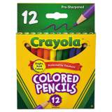 Crayola Short-Length Colored Pencil Set, 3.3 mm, 2B (#1), Assorted Lead/Barrel Colors, Dozen (684112)