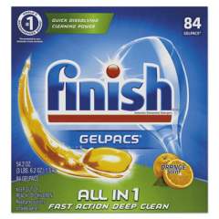 FINISH Dish Detergent Gelpacs, Orange Scent, 84 Gelpacs/box, 2 Boxes/carton (89730CT)