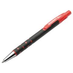 AbilityOne 7520013687773 SKILCRAFT Rubberized Ballpoint Pen, Retractable, Medium 1 mm, Red Ink, Black Barrel, Dozen