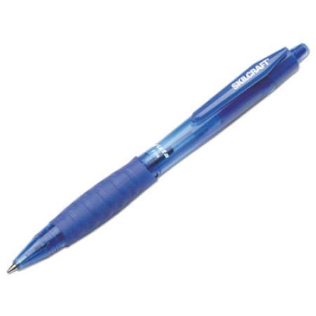 AbilityOne 7520014457228 SKILCRAFT VISTA Ballpoint Pen, Retractable, Fine 0.7 mm, Blue Ink, Translucent Blue Barrel, Dozen