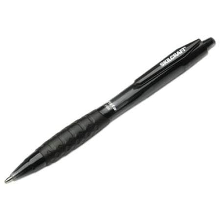 AbilityOne 7520014457233 SKILCRAFT VISTA Ballpoint Pen, Retractable, Fine 0.7 mm, Black Ink, Smoke Barrel, Dozen