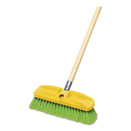 Rubbermaid Commercial Synthetic-Fill Wash Brush, 10" Yellow Plastic Block (9B72GRE)