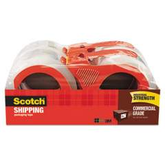 Scotch 3750 Commercial Grade Packaging Tape with Dispenser, 3" Core, 1.88" x 54.6 yds, Clear, 4/Pack (37504RD)