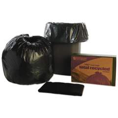 AbilityOne 8105013862323, SKILCRAFT Recycled Content Trash Can Liners, 33 gal, 1.5 mil, 33" x 40", Black/Brown, 100/Box