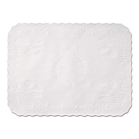 Scalloped Edge Traymat, Anniversary Embossed Surface, 19" x 14", White, 1,000/Carton (TC8704472)