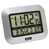 AbilityOne 6645016611877 SKILCRAFT LCD Digital Radio-Controlled Clock, 7.25" x 9.75", Sliver Case, 2 AAA (sold separately)