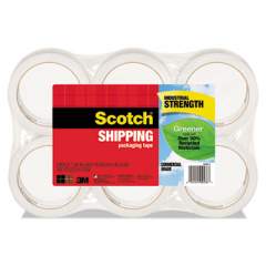 Scotch Greener Commercial Grade Packaging Tape, 3" Core, 1.88" x 49.2 yds, Clear, 6/Pack (3750G6)