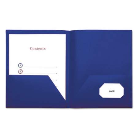 Universal Two-Pocket Plastic Folders, 100-Sheet Capacity, 11 x 8.5, Navy Blue, 10/Pack (20541)