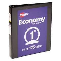 Avery Economy View Binder with Round Rings , 3 Rings, 1" Capacity, 11 x 8.5, Black, (5710) (05710)